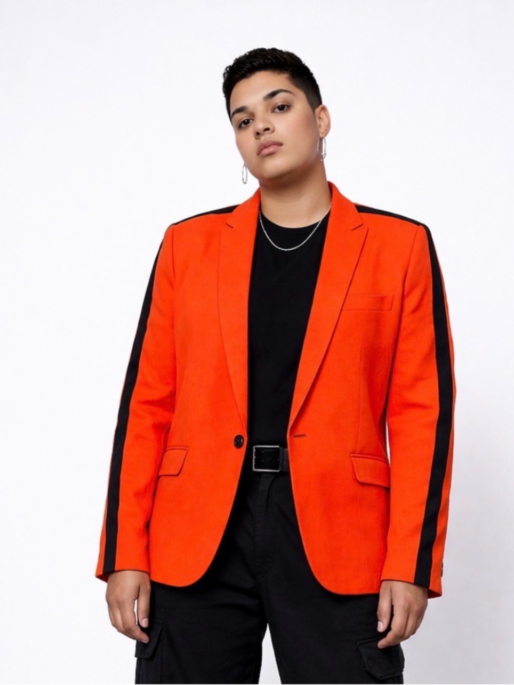 Wildfang Empower Blazer - Bold Orange/Black, Gender-Neutral, Urban Chic, NEW 1X - Picture 2 of 12